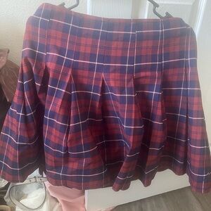 Plaid Red and Blue Women's Skort